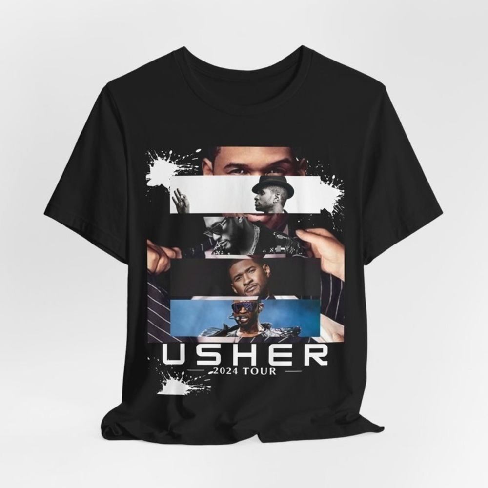 Usher 2024 Past Present Future Tour Graphic Tee Shirt